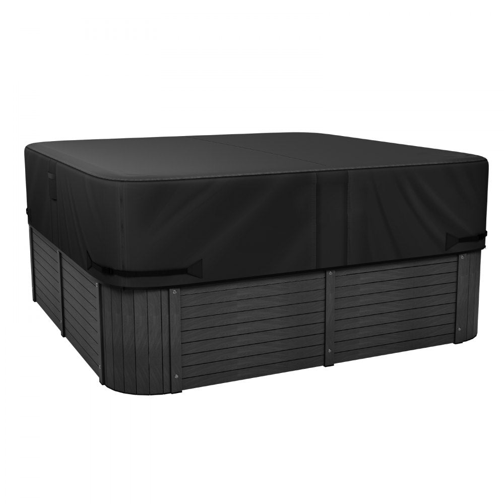 VEVOR Outdoor Hot Tub Cover, 95 x 95 x 20 Inch Weatherproof and Waterproof Hot Tub Cover Protector, 600D Heavy Duty Oxford Fabric and 950N Tearing Strength, Square Spa Covers for Hottub, Black