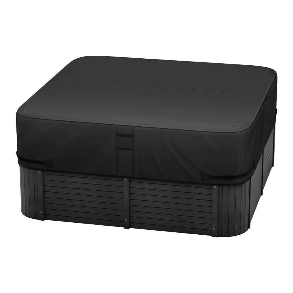 VEVOR Outdoor Hot Tub Cover, 95 x 95 x 20 Inch Weatherproof and Waterproof Hot Tub Cover Protector, 600D Heavy Duty Oxford Fabric and 950N Tearing Strength, Square Spa Covers for Hottub, Black