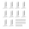 VEVOR Glass Clamp, 10 PCS Square Glass Railing Bracket for 0.31 "-0.47 " Tempered Glass, 304 Stainless Steel Glass Mounting Clamp, 0.12” Thick Glass Shelf Bracket for Balcony, Garden, Stair, Silver