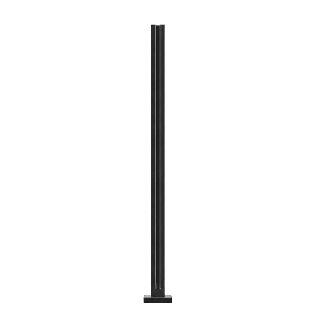 VEVOR Glass Clamp, 41.34" Height Glass Railing Bracket for 0.39 "-0.47 " Thickness Tempered Glass, 304 Stainless Steel Glass Mounting Clamp, Glass Shelf Bracket for Balcony, Garden, Deck, Stair, Black