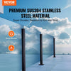 VEVOR Glass Clamp, 37.4" Height Glass Railing Bracket for 0.39 "-0.47 " Thickness Tempered Glass, 304 Stainless Steel Glass Mounting Clamp, Glass Shelf Bracket for Balcony, Garden, Deck, Stair, Black