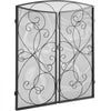 VEVOR Fireplace Screen 3 Panel, Sturdy Iron Mesh Fireplace Screen, 48"(L) x30.2"(H) Spark Guard Cover, No Assembly Required, Free Standing Fireplace Fence Grate for Living Room Home Decor Vintage Blac