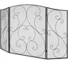 VEVOR Fireplace Screen 3 Panel, Sturdy Iron Mesh Fireplace Screen, 48"(L) x30.2"(H) Spark Guard Cover, No Assembly Required, Free Standing Fireplace Fence Grate for Living Room Home Decor Vintage Blac