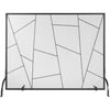 VEVOR Fireplace Screen Single Panel, Sturdy Iron Mesh Fireplace Screen, 35.6"(L) x28.4"(H) Spark Guard Cover, Simple Installation, Free Standing Fire Fence Grate for Living Room Home Decor Modern