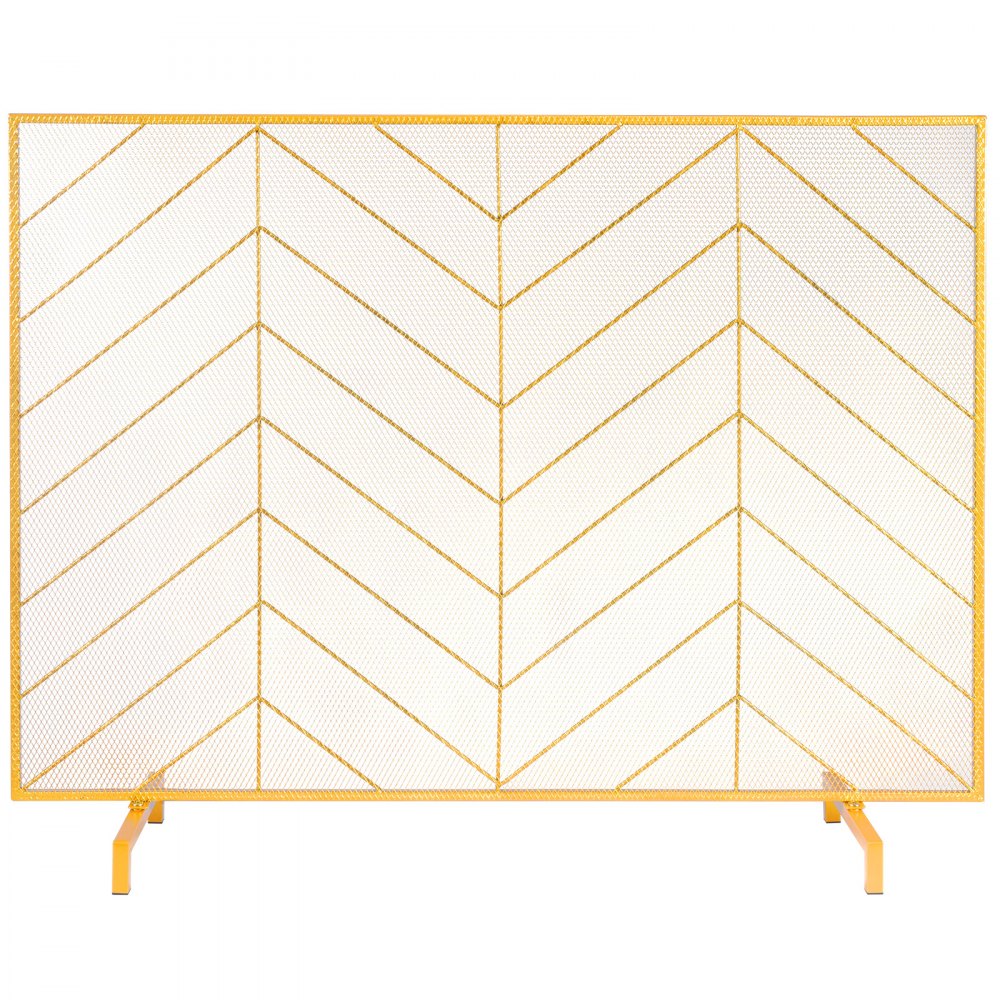 VEVOR Fireplace Screen Single Panel, Sturdy Iron Mesh Fireplace Screen, 38.6"(L) x29.8"(H) Spark Guard Cover, Simple Installation, Free Standing Fire Fence Grate for Living Room Home Decor Modern