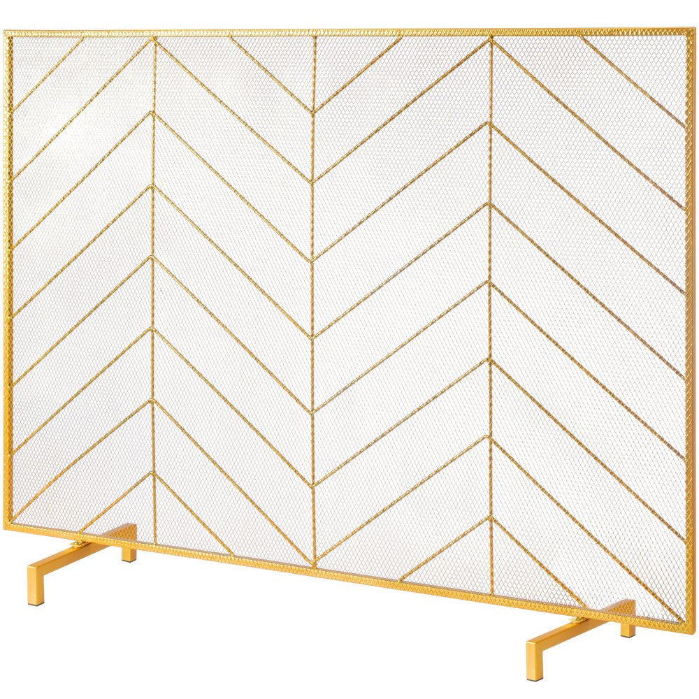 VEVOR Fireplace Screen Single Panel, Sturdy Iron Mesh Fireplace Screen, 38.6"(L) x29.8"(H) Spark Guard Cover, Simple Installation, Free Standing Fire Fence Grate for Living Room Home Decor Modern