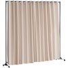 VEVOR Room Divider, 8 ft x 10 ft Portable Panel Room Divider with Wheels Curtain Divider Stand, Room Divider Privacy Screen for Office, Bedroom, Dining Room, Study, Khaki