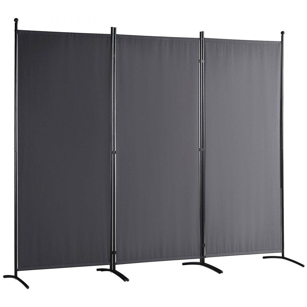 VEVOR Room Divider, 6.1 ft Room Dividers and Folding Privacy Screens (3-panel), Fabric Partition Room Dividers for Office, Bedroom, Dining Room, Study, Freestanding, Dark Gray
