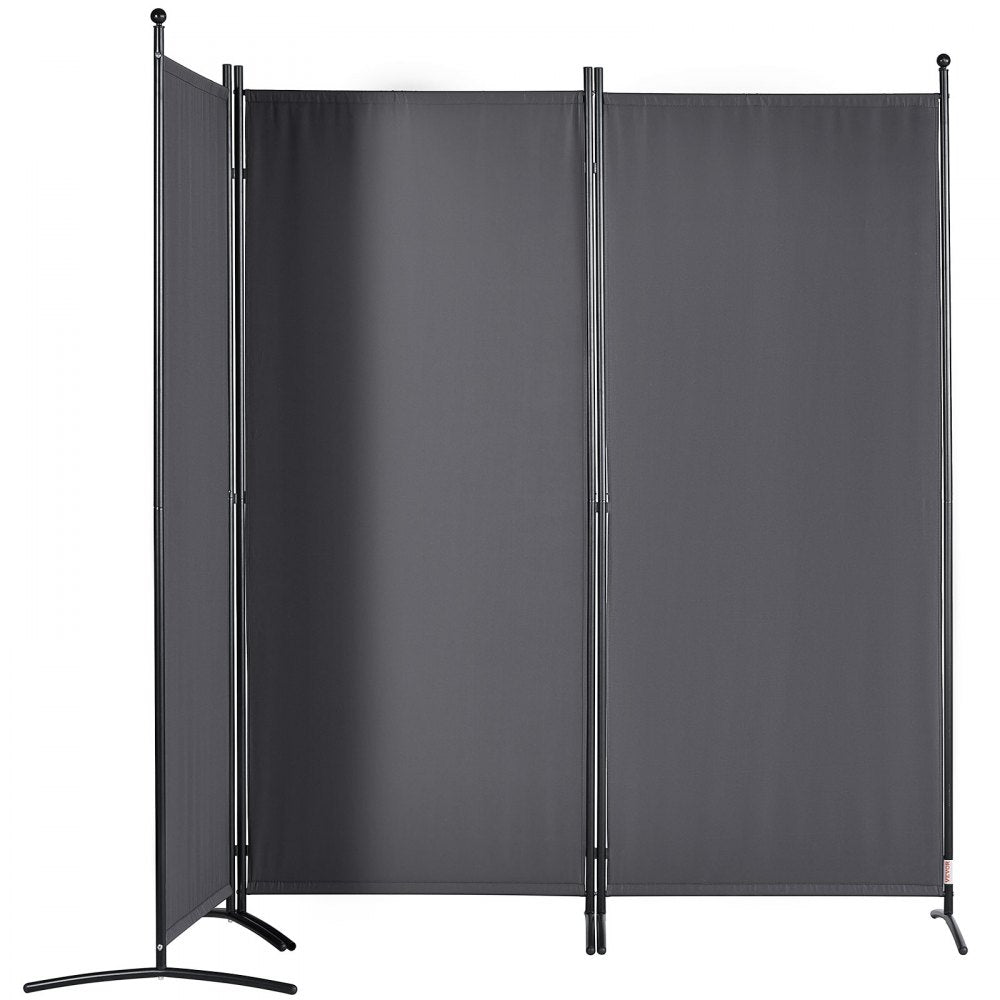 VEVOR Room Divider, 6.1 ft Room Dividers and Folding Privacy Screens (3-panel), Fabric Partition Room Dividers for Office, Bedroom, Dining Room, Study, Freestanding, Dark Gray