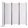 VEVOR Room Divider, 5.6 ft Room Dividers and Folding Privacy Screens (4-panel), Fabric Partition Room Dividers for Office, Bedroom, Dining Room, Study, Freestanding, White