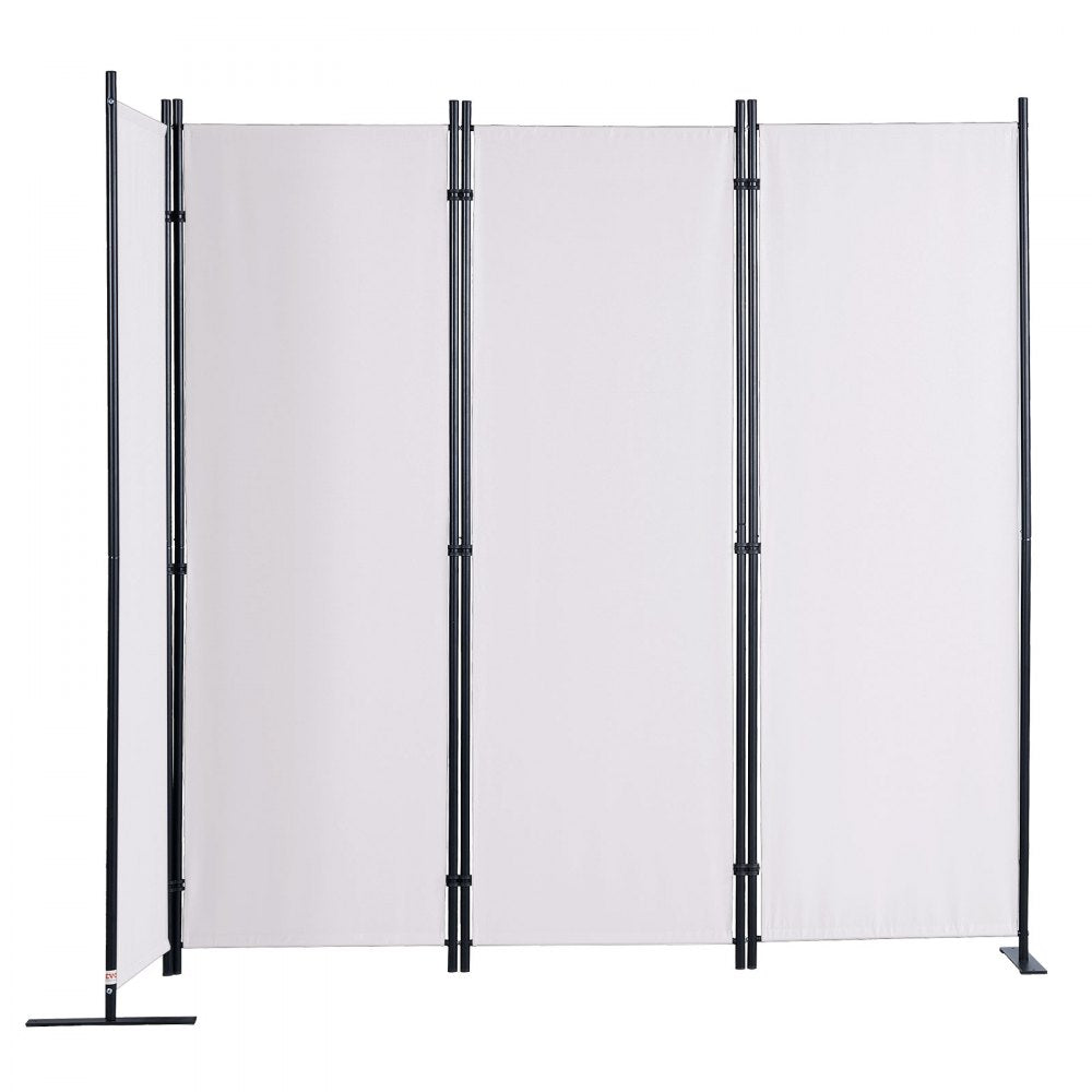 VEVOR Room Divider, 5.6 ft Room Dividers and Folding Privacy Screens (4-panel), Fabric Partition Room Dividers for Office, Bedroom, Dining Room, Study, Freestanding, White