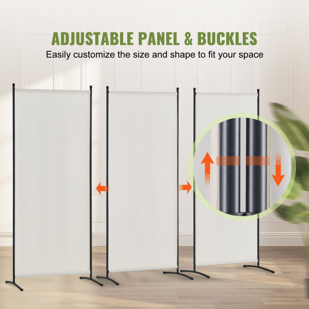 VEVOR Room Divider, 3 Panel Room Dividers and Folding Privacy Screens , Fabric Partition Room Dividers for Office, Bedroom, Dining Room, Study, Freestanding, White