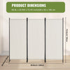 VEVOR Room Divider, 3 Panel Room Dividers and Folding Privacy Screens , Fabric Partition Room Dividers for Office, Bedroom, Dining Room, Study, Freestanding, White