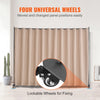 VEVOR Room Divider, Portable Panel Room Divider with Wheels Curtain Divider Stand, Freestanding Room Divider Privacy Screen for Office, Bedroom, Dining Room, Study, Brown