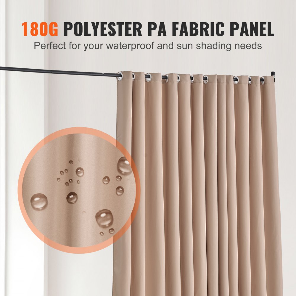 VEVOR Room Divider, Portable Panel Room Divider with Wheels Curtain Divider Stand, Freestanding Room Divider Privacy Screen for Office, Bedroom, Dining Room, Study, Brown