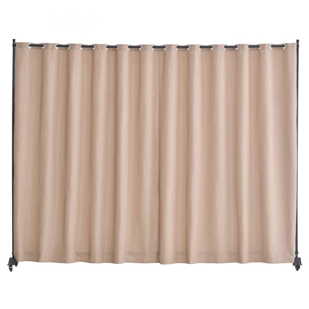 VEVOR Room Divider, Portable Panel Room Divider with Wheels Curtain Divider Stand, Freestanding Room Divider Privacy Screen for Office, Bedroom, Dining Room, Study, Brown