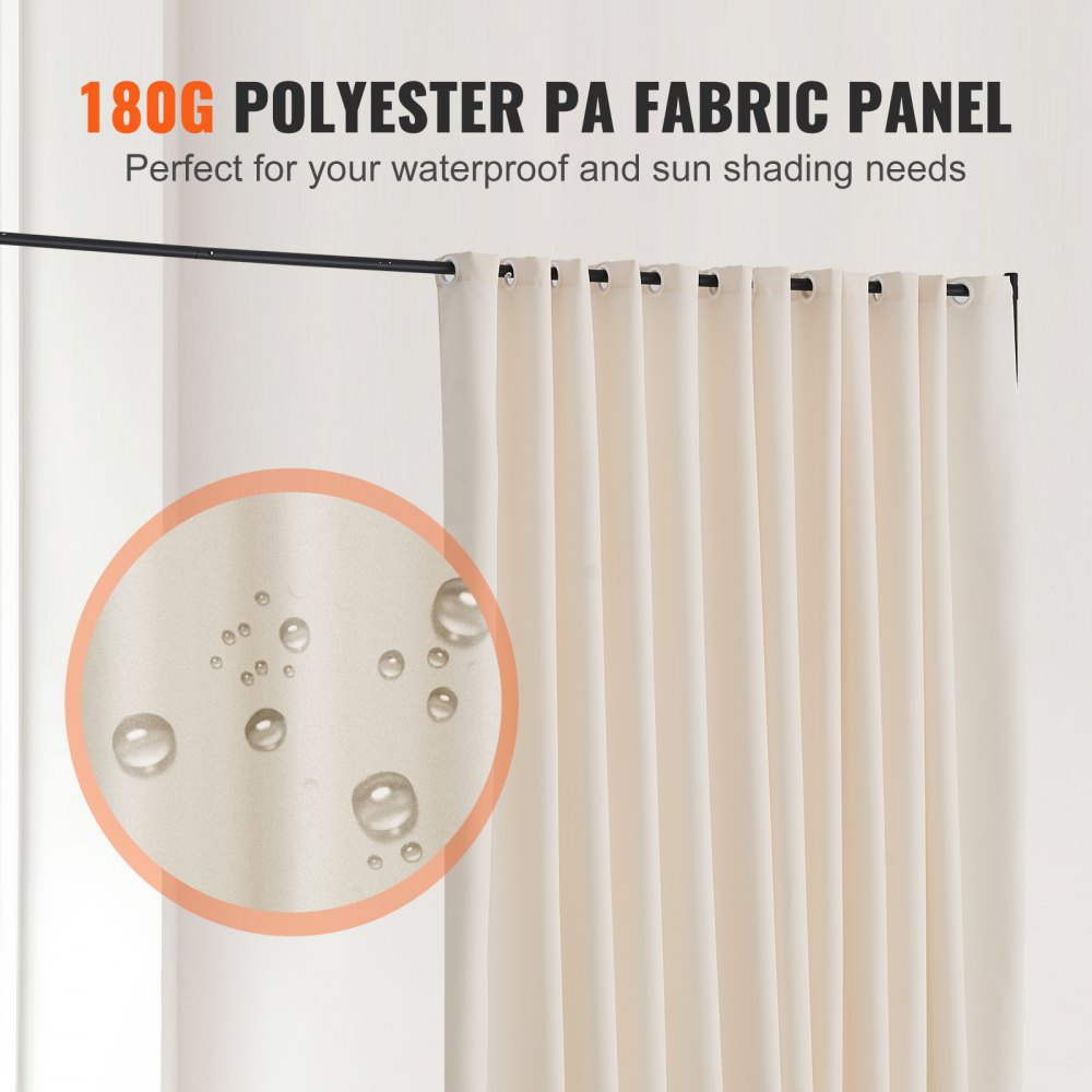 VEVOR Room Divider, Portable Panel Room Divider with Wheels Curtain Divider Stand, Freestanding Room Divider Privacy Screen for Office, Bedroom, Dining Room, Study, Beige