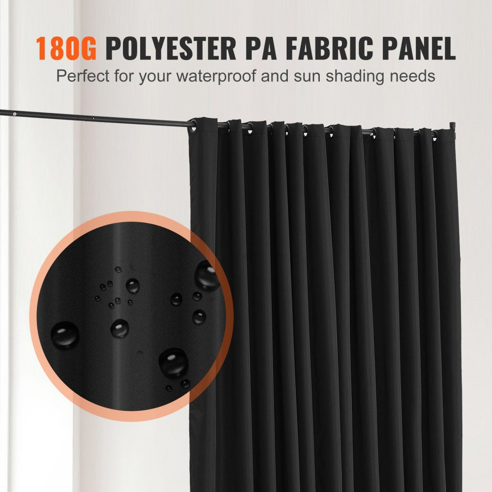 VEVOR Room Divider, Portable Panel Room Divider with Wheels Curtain Divider Stand, Freestanding Room Divider Privacy Screen for Office, Bedroom, Dining Room, Study, Black