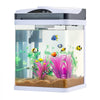 VEVOR Fish Tank Aquarium, 2 Gallon LED Square Ultra-Clear Glass Tank Temperature Monitoring Adjustable 7 Color Lighting, Self Cleaning System Fishbowl for Freshwater & Saltwater Fish Home,Office,Pet