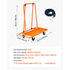 VEVOR Drywall Cart Dolly, 1800 lbs Load Capacity, Steel Panel Dolly with 4 Swivel Casters, Durable & Long-lasting, Panel Truck Cart with Tie-Down Strap for Plywood, Plasterboard, Glass, Orange