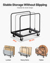 VEVOR Drywall Cart Dolly, 1800 lbs Load Capacity, Steel Panel Truck Cart with 5 inch Swivel Casters, Lumber Drywall Dolly with with Tie-Down Strap & 3 Side Handrails for Factory, Warehouse, Garage, Black