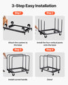 VEVOR Drywall Cart Dolly, 1800 lbs Load Capacity, Steel Panel Truck Cart with 5 inch Swivel Casters, Lumber Drywall Dolly with with Tie-Down Strap & 3 Side Handrails for Factory, Warehouse, Garage, Black