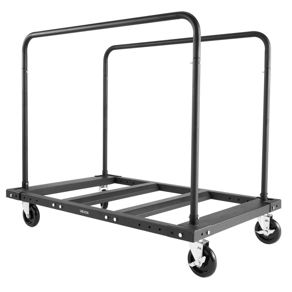 VEVOR Drywall Cart Dolly, 1800 lbs Load Capacity, Steel Panel Truck Cart with 5 inch Swivel Casters, Lumber Drywall Dolly with Tie-Down Strap & 2 Side Handrails for Factory, Warehouse, Garage, Black