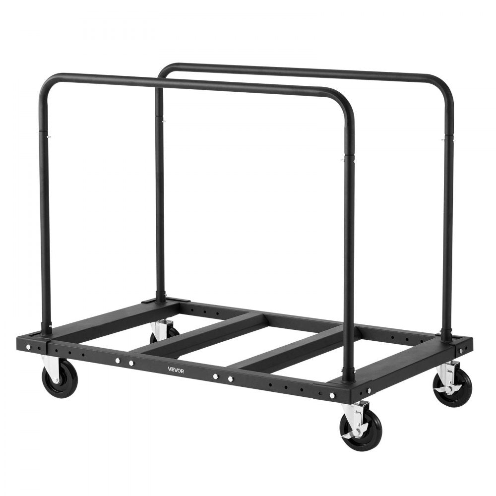 VEVOR Drywall Cart Dolly, 1800 lbs Load Capacity, Steel Panel Truck Cart with 5 inch Swivel Casters, Lumber Drywall Dolly with Tie-Down Strap & 2 Side Handrails for Factory, Warehouse, Garage, Black