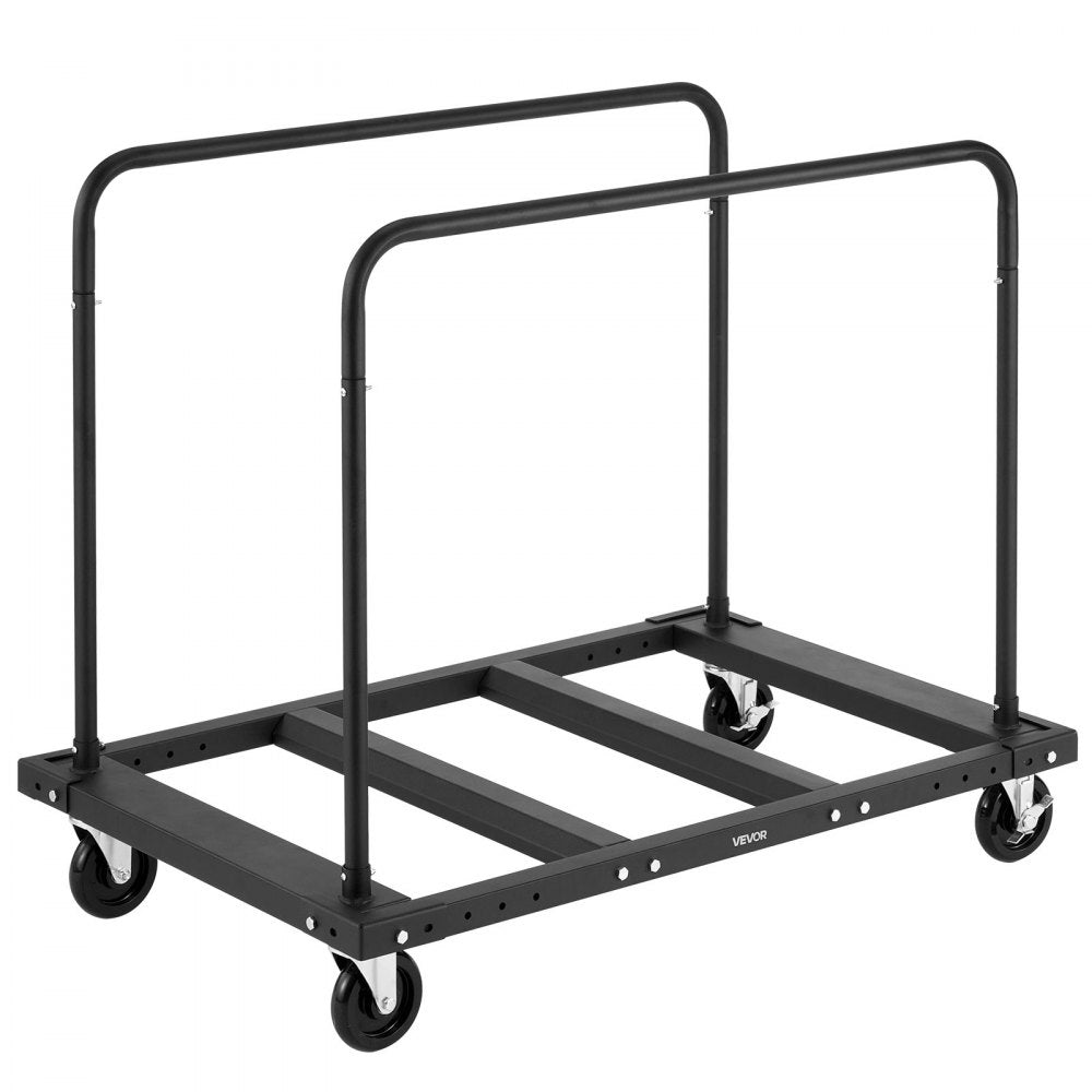 VEVOR Drywall Cart Dolly, 1800 lbs Load Capacity, Steel Panel Truck Cart with 5 inch Swivel Casters, Lumber Drywall Dolly with Tie-Down Strap & 2 Side Handrails for Factory, Warehouse, Garage, Black