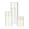 VEVOR Pillar Candles and Glass Vases Set 36 Pcs, Clear Cylinder Hurricane Candle Holders for Wedding Centerpieces, Tall Vase for Table Decor, Wedding Party, Thanksgiving, White (3.4" x 4.7",7.1",9.8")