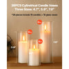 VEVOR Pillar Candles and Glass Vases Set 36 Pcs, Clear Cylinder Hurricane Candle Holders for Wedding Centerpieces, Tall Vase for Table Decor, Wedding Party, Thanksgiving,White (2.56" x 4.7",5.9",7.9")