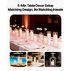 VEVOR Pillar Candles and Glass Vases Set 36 Pcs, Clear Cylinder Hurricane Candle Holders for Wedding Centerpieces, Tall Vase for Table Decor, Wedding Party, Thanksgiving,White (2.56" x 4.7",5.9",7.9")
