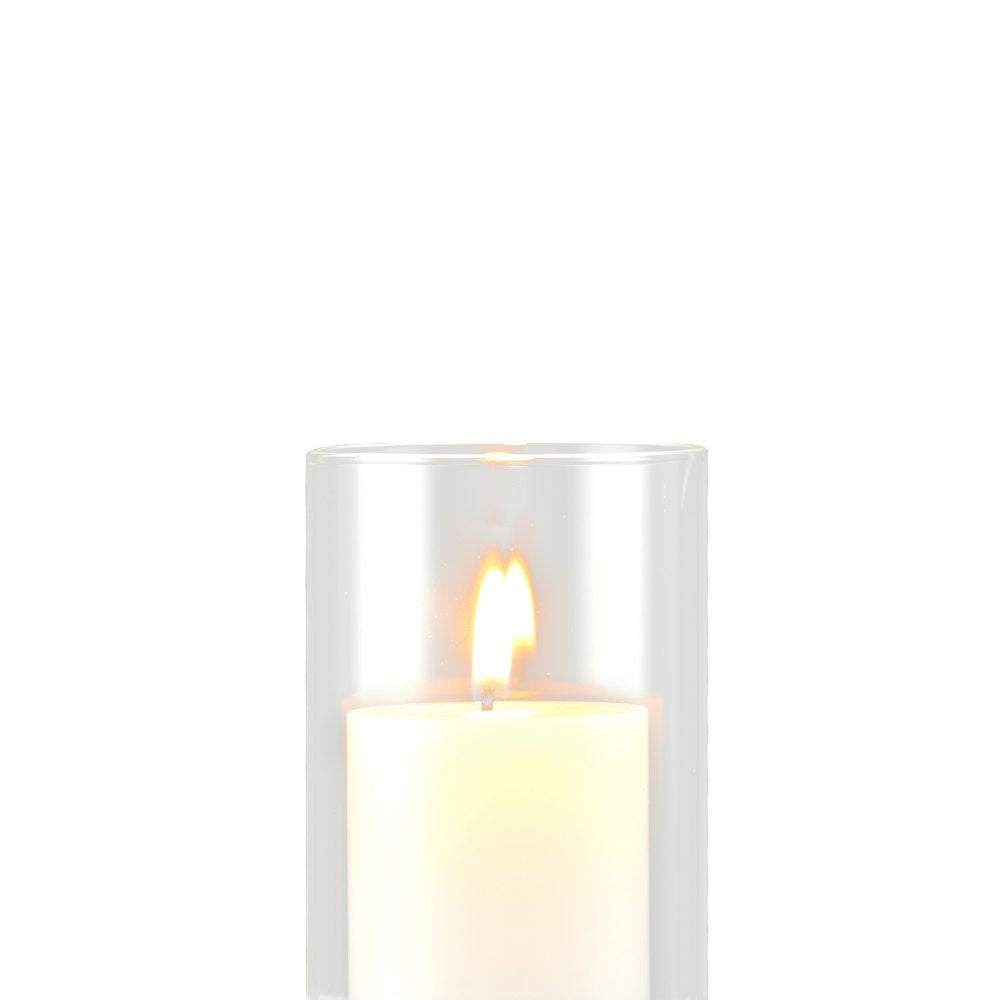 VEVOR Pillar Candles and Glass Vases Set 36 Pcs, Clear Cylinder Hurricane Candle Holders for Wedding Centerpieces, Tall Vase for Table Decor, Wedding Party, Thanksgiving,White (2.56" x 4.7",5.9",7.9")