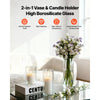 VEVOR Pillar Candles and Glass Vases Set 72 Pcs, Clear Cylinder Hurricane Candle Holders for Wedding Centerpieces, Tall Vase for Table Decor, Wedding Party, Thanksgiving,White (2.56" x 4.7",5.9",7.9")