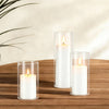 VEVOR Pillar Candles and Glass Vases Set 24 Pcs, Clear Cylinder Hurricane Candle Holders for Wedding Centerpieces, Tall Vase for Table Decor, Wedding Party, Thanksgiving,White (2.56" x 4.7",5.9",7.9")