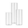 VEVOR Pillar Candles and Glass Vases Set 120 Pcs, Clear Cylinder Hurricane Candle Holders for Wedding Centerpieces, Tall Vase for Table Decor, Wedding Party,Thanksgiving,White (2.56" x 4.7",5.9",7.9")
