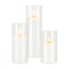VEVOR Pillar Candles and Glass Vases Set 120 Pcs, Clear Cylinder Hurricane Candle Holders for Wedding Centerpieces, Tall Vase for Table Decor, Wedding Party,Thanksgiving,White (2.56" x 4.7",5.9",7.9")