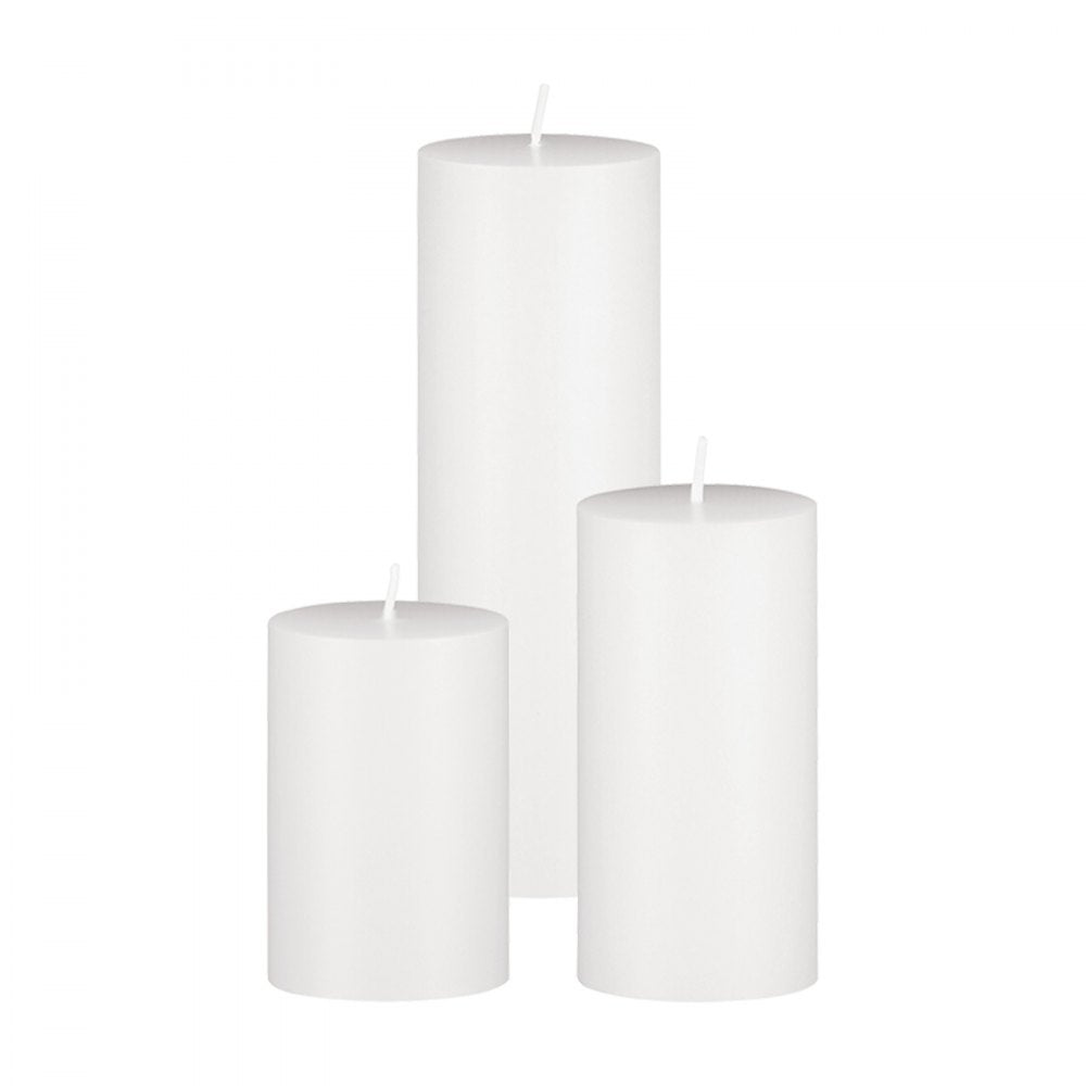 VEVOR Pillar Candles and Glass Vases Set 120 Pcs, Clear Cylinder Hurricane Candle Holders for Wedding Centerpieces, Tall Vase for Table Decor, Wedding Party,Thanksgiving,White (2.56" x 4.7",5.9",7.9")