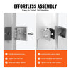 VEVOR Glass Clamp, 4 PCS Square Glass Railing Bracket for 0.31 "-0.47 " Tempered Glass, 304 Stainless Steel Glass Mounting Clamp, Glass Shelf Bracket for Balcony, Garden, Pool, Stair, Silver