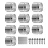 VEVOR Glass Clamp, 10 PCS Round Glass Railing Bracket for 0.31 "-0.62 " Tempered Glass, 316 Stainless Steel Glass Mounting Clamp, Glass Shelf Bracket for Balcony, Garden, Pool, Stair, Silver