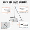 VEVOR Door Closer, Automatic Door Closer Commercial or Residential Use for Door Weights 100 Lbs, Adjustable Size Hydraulic Buffer Door Closers Heavy Duty Cast Aluminum Body, Easy Install, Silver