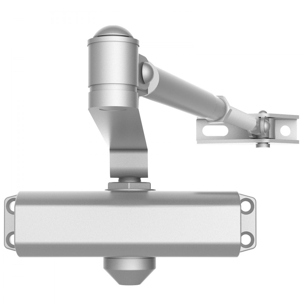VEVOR Door Closer, Automatic Door Closer Commercial or Residential Use for Door Weights 100 Lbs, Adjustable Size Hydraulic Buffer Door Closers Heavy Duty Cast Aluminum Body, Easy Install, Silver
