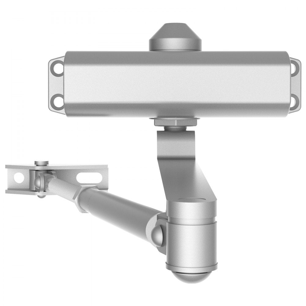 VEVOR Door Closer, Automatic Door Closer Commercial or Residential Use for Door Weights 100 Lbs, Adjustable Size Hydraulic Buffer Door Closers Heavy Duty Cast Aluminum Body, Easy Install, Silver