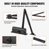 VEVOR Door Closer, Automatic Door Closer Commercial or Residential Use for Door Weights 150 Lbs, Adjustable Size Hydraulic Buffer Door Closers Heavy Duty Cast Aluminum Body, Easy Install, Black