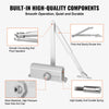 VEVOR Door Closer, Automatic Door Closer Commercial or Residential Use for Door Weights 150 Lbs, Adjustable Size Hydraulic Buffer Door Closers Heavy Duty Cast Aluminum Body, Easy Install, Silver