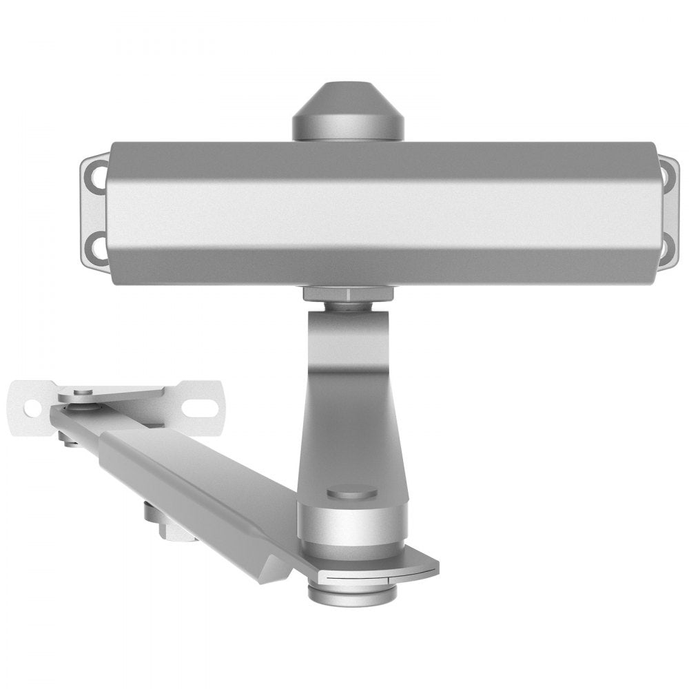 VEVOR Door Closer, Automatic Door Closer Commercial or Residential Use for Door Weights 150 Lbs, Adjustable Size Hydraulic Buffer Door Closers Heavy Duty Cast Aluminum Body, Easy Install, Silver