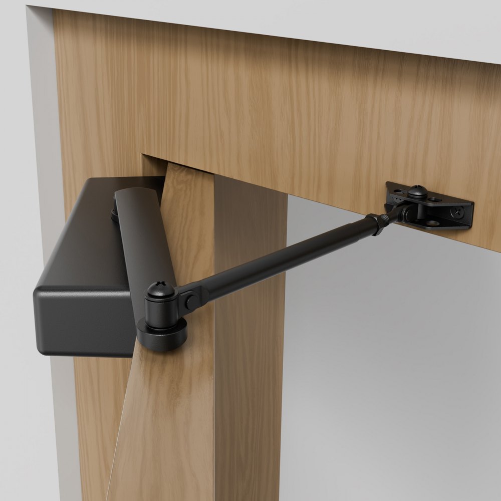 VEVOR Door Closer, Automatic Door Closer Commercial or Residential Use for Door Weights 330 Lbs, Adjustable Size Hydraulic Buffer Door Closers Heavy Duty Cast Aluminum Body, Easy Install, Black