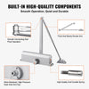 VEVOR Door Closer, Automatic Door Closer Commercial or Residential Use for Door Weights 330Lbs, Adjustable Size Hydraulic Buffer Door Closers Heavy Duty Cast Aluminum Body, Easy Install, Silver