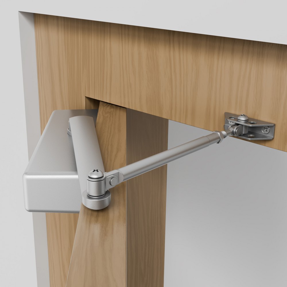 VEVOR Door Closer, Automatic Door Closer Commercial or Residential Use for Door Weights 330Lbs, Adjustable Size Hydraulic Buffer Door Closers Heavy Duty Cast Aluminum Body, Easy Install, Silver