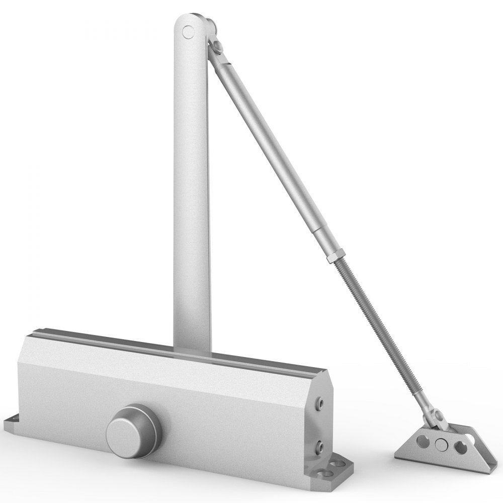 VEVOR Door Closer, Automatic Door Closer Commercial or Residential Use for Door Weights 330Lbs, Adjustable Size Hydraulic Buffer Door Closers Heavy Duty Cast Aluminum Body, Easy Install, Silver